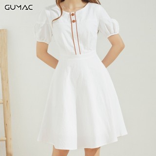 Đầm xòe viền nẹp nút DA660 GUMAC