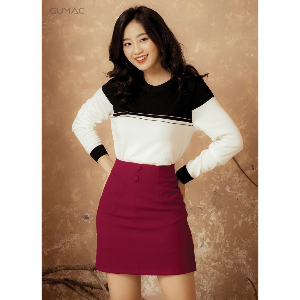 Chân váy nữ mini túi lệch GUMAC CV12944_DO