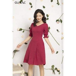 Đầm nữ tay lỡ bo thun GUMAC MS12060_DO