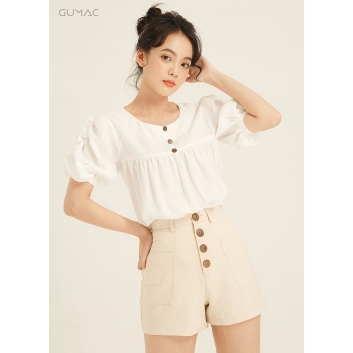 Quần short phối nút gỗ QA873 GUMAC