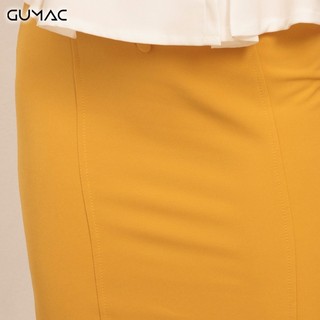 Chân váy 3 nút bọc GUMAC VA453_VANG