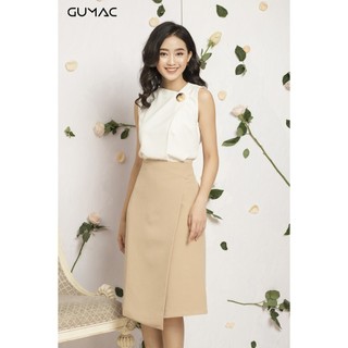 Chân váy nữ đắp tà GUMAC CVV12077_KEM