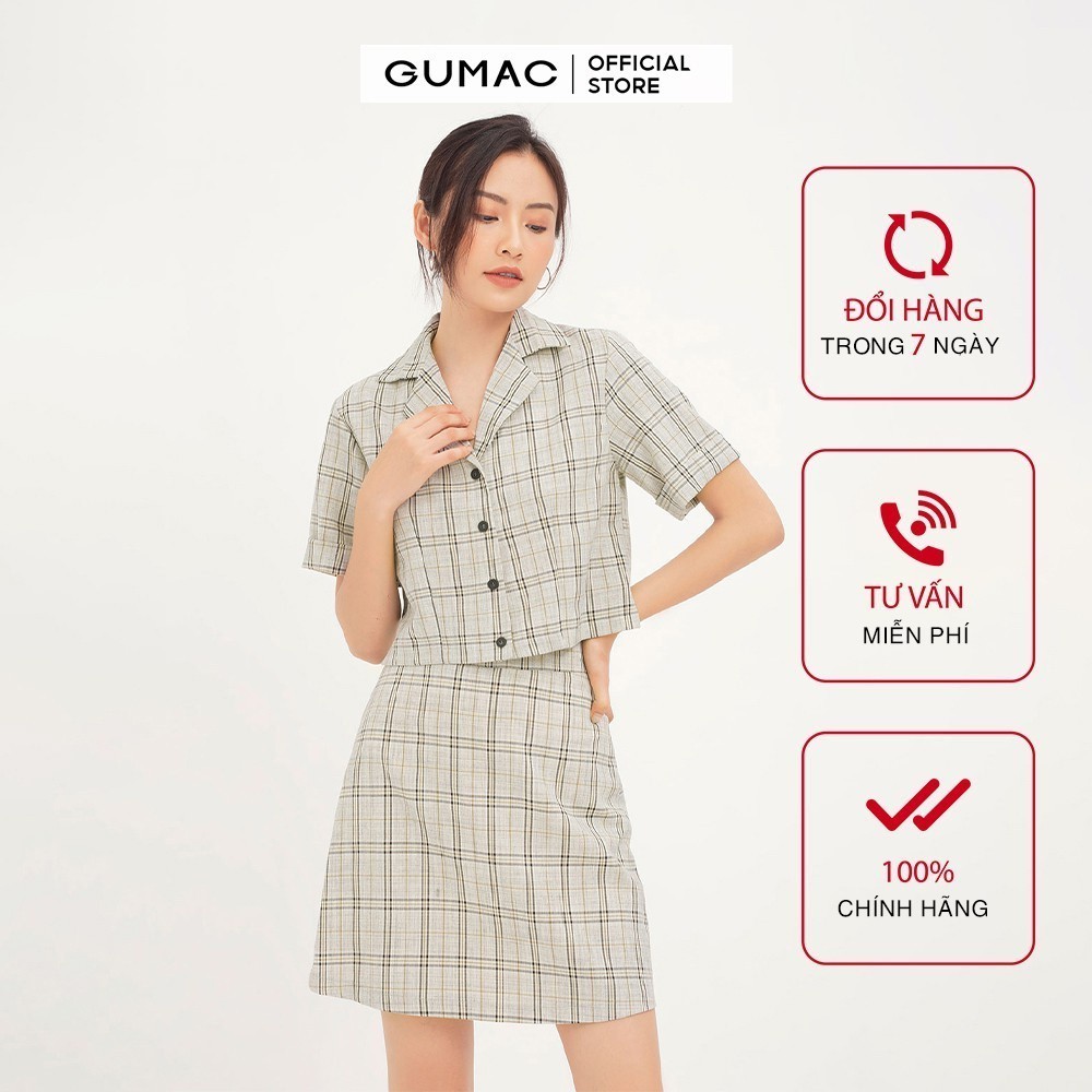 Áo nữ cổ Danton caro AA1273 GUMAC