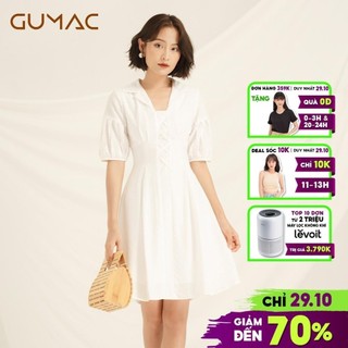 Đầm suông nữđan dây tay phồng DA893 GUMAC