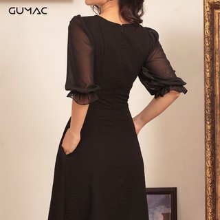 Đầm phối tay voan GUMAC DA473_DEN