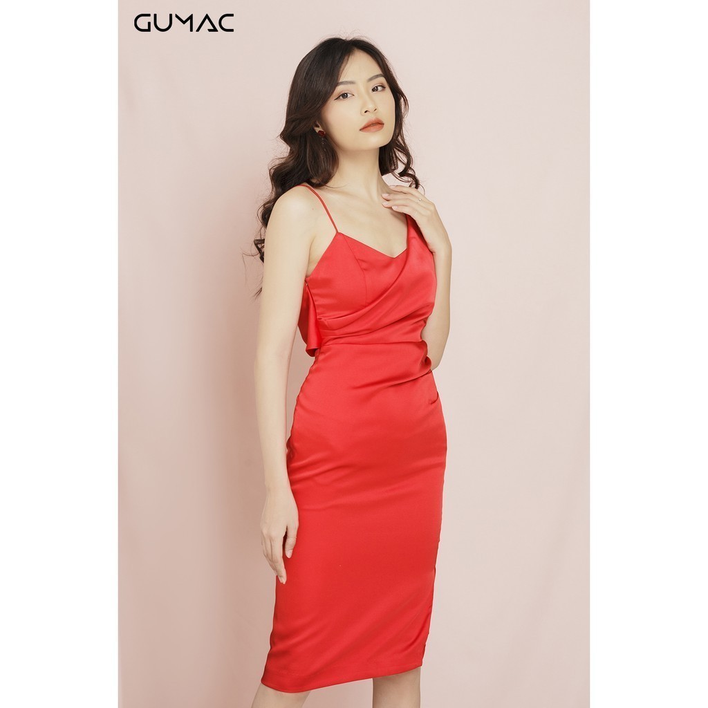 Đầm nữ cao cấp lệch vai GUMAC MSV11941_DO
