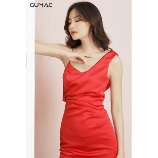 Đầm nữ cao cấp lệch vai GUMAC MSV11941_DO