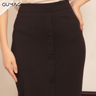Chân váy phối nút GUMAC VVA470_DEN