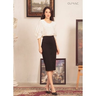 Chân váy phối nút GUMAC VVA470_DEN
