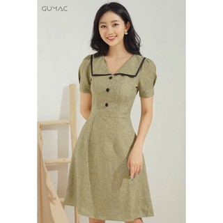 Đầm xòe nút bọc DA639 GUMAC
