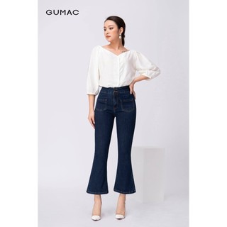 Áo cổ tim tay phồng GUMAC AA11241