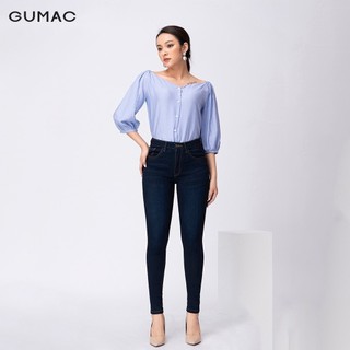 Áo cổ tim tay phồng GUMAC AA11241