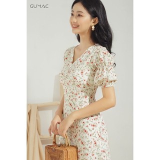 Đầm cổ V nhún ngực DA684 GUMAC