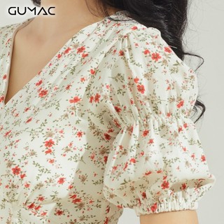 Đầm cổ V nhún ngực DA684 GUMAC