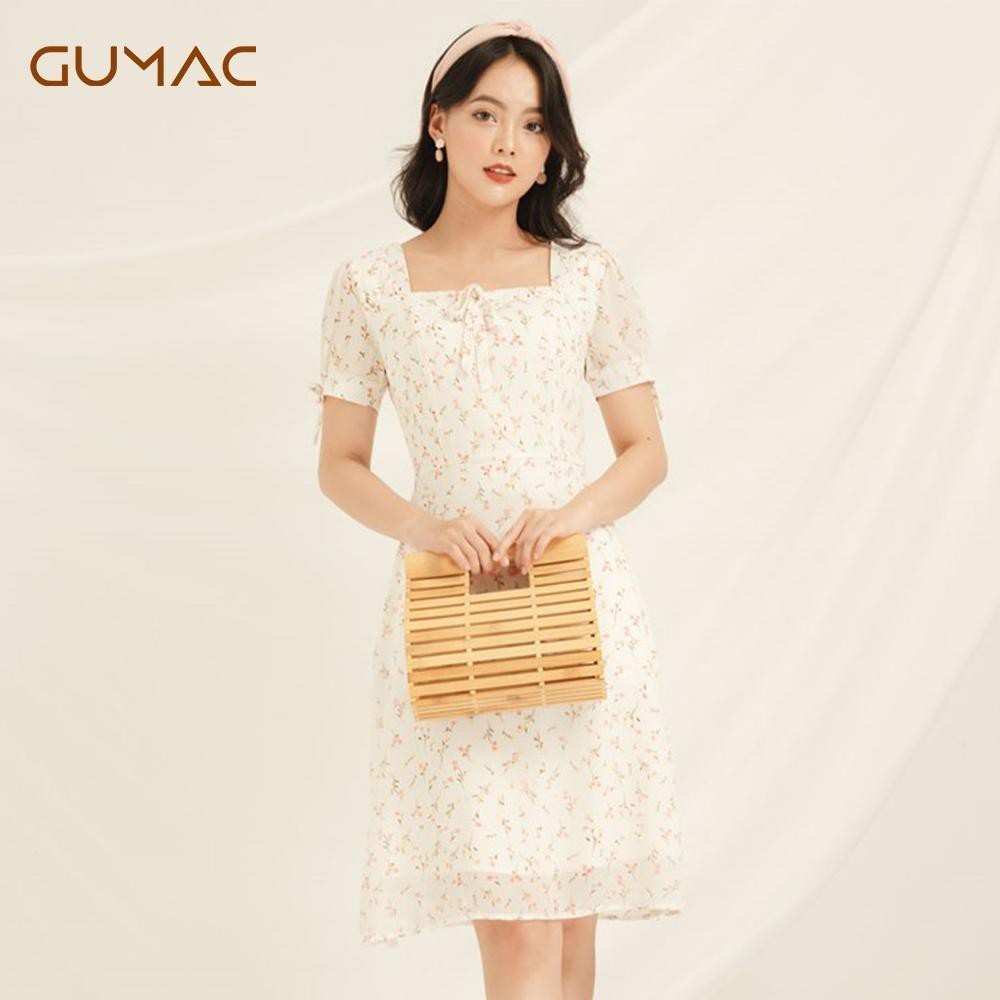 Đầm cổ U có nơ DA853 GUMAC