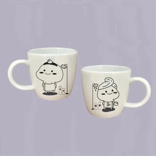[HB gift] Cốc uống trà ,cà phê men sứ trắng 300ml