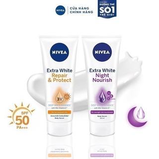 Bộ Đôi Serum Dưỡng Thể NIVEA Phục Hồi & Dưỡng Sáng Da Ngày & Đêm từ 8 Super Foods (180ml)