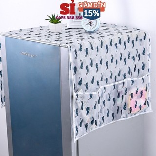 Tấm phủ tủ lạnh chống bụi , khăn vải che tủ lạnh pvc không thấm nước , tấm phủ tủ lạnh chống bụi nhiều ngăn hk367