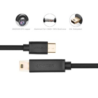 Dây USB Mini to Type-C mạ vàng Ugreen US153