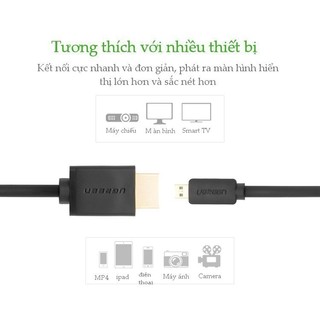 Cáp chuyển Micro HDMI Type D sang HDMI Type A UGREEN HD127 | Bảo hành 18 tháng 1 đổi 1