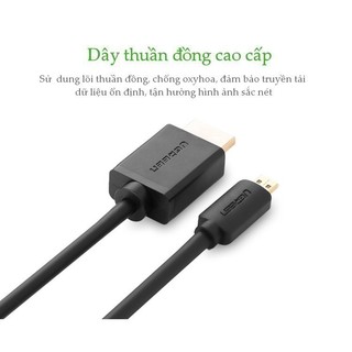 Cáp chuyển Micro HDMI Type D sang HDMI Type A UGREEN HD127 | Bảo hành 18 tháng 1 đổi 1