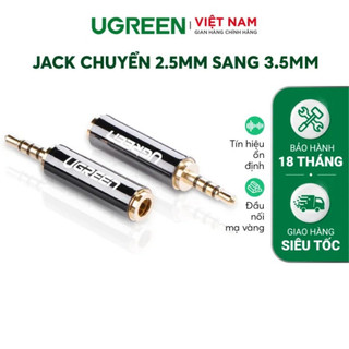 Đầu chuyển đổi 3.5mm cái sang 2.5mm đực dài 25mm UGREEN 20501- Hàng phân phối chính hãng - Bảo hành 18 tháng