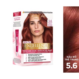 Thuốc nhuộm tóc L'oreal Paris Excellence Creme #5.6 Màu Nâu Đỏ Trẻ Trung (172ml)