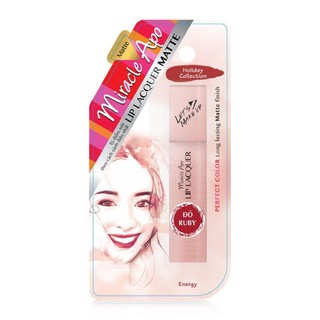 Son Kem Lì Miracle Apo Lip Lacquer Matte Holiday Collection Đỏ Ruby (3ml)
