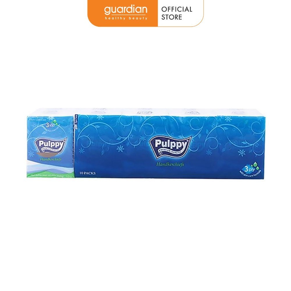 Khăn giấy lụa bỏ túi 3 lớp Pulppy (Lốc 10 Gói)