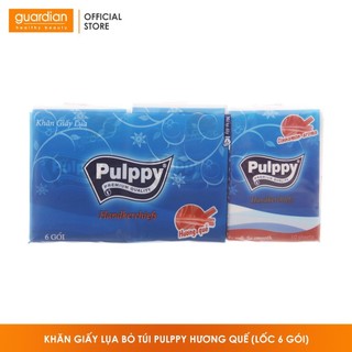 Khăn giấy lụa bỏ túi Pulppy hương quế (Lốc 6 gói)