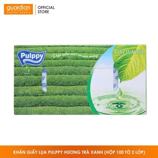 Khăn giấy lụa Pulppy hương trà xanh (Hộp 100 tờ 2 lớp)