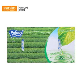 Khăn giấy lụa Pulppy hương trà xanh (Hộp 100 tờ 2 lớp)