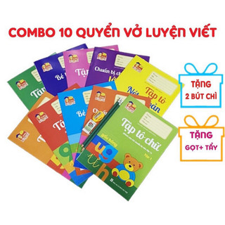 Sách - bộ 10 quyển luyện viết tập tô chữ cho bé mẫu giáo