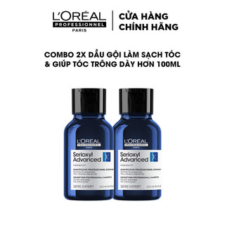 Combo 2 Dầu gội làm sạch tóc & giúp tóc trông dày hơn L'Oréal Professionnel Serioxyl Advanced 100ml