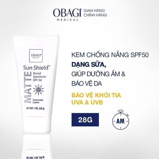 Kem chống nắng phổ rộng obagi sun shield matte broad spectrum spf50 28g