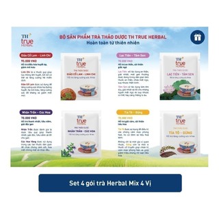 Set 4 gói trà thảo dược th true herbal mix 4 vị