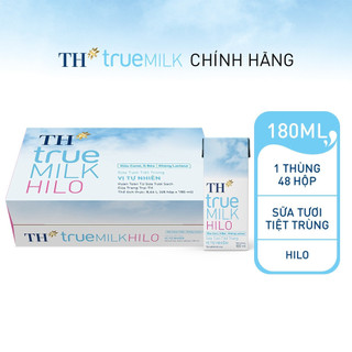 Thùng 48 hộp sữa tươi tiệt trùng TH true MILK HILO vị tự nhiên 180 ml (180 ml x 48)