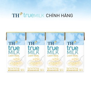 Combo 2 lốc sữa tươi tiệt trùng bổ sung ngũ cốc th true milk light meal 180 ml