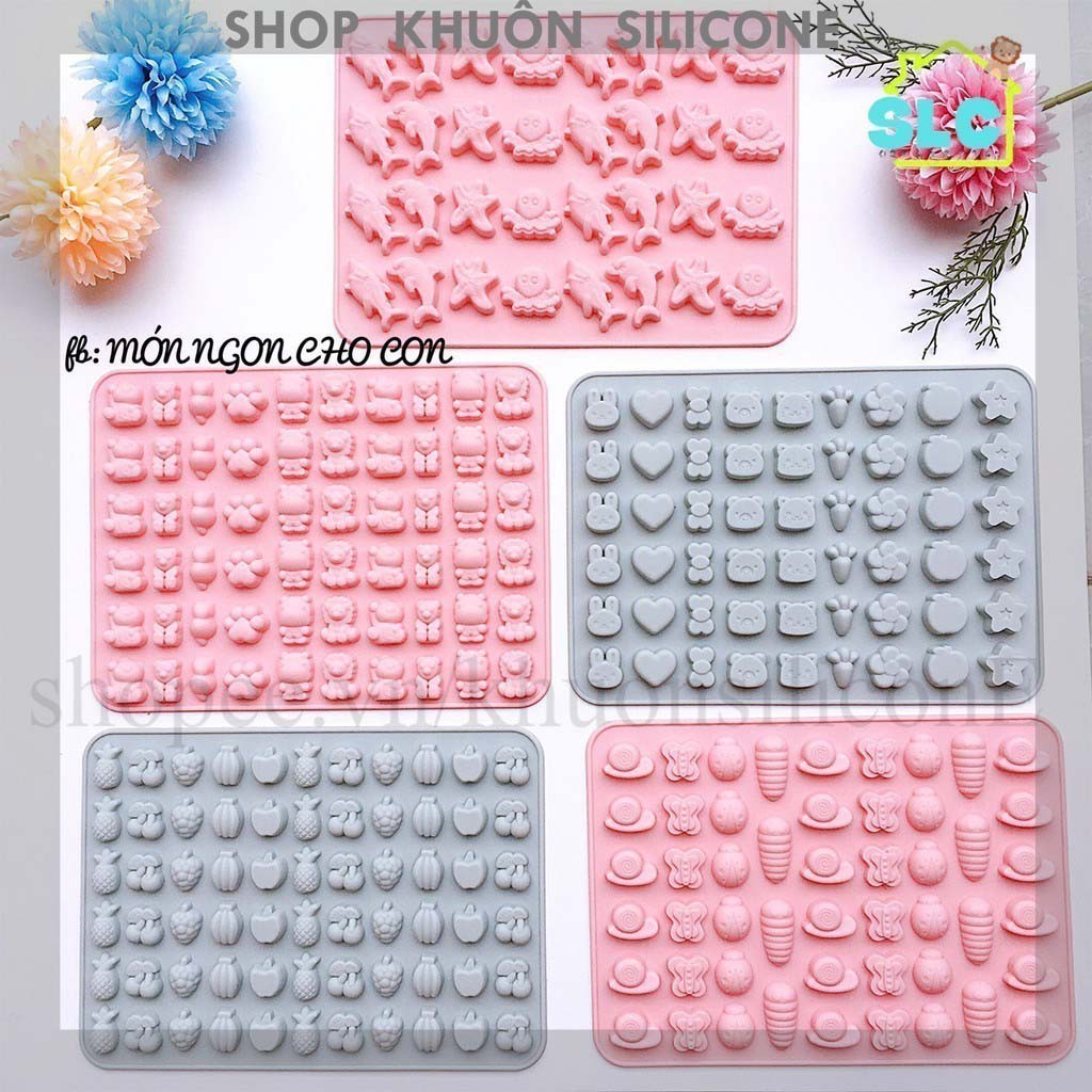 Khuôn silicon rau câu socola làm thạch rau câu kẹo dẻo kẹo chip chip trà sữa chân trâu hình con vật