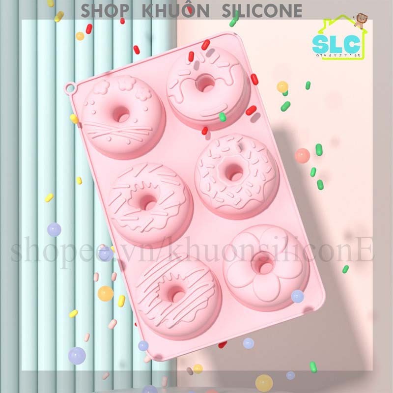 Khuôn donut Khuôn silicon donut Khuôn bánh donut silicone nướng bánh vòng tròn bánh rán vòng thạch r