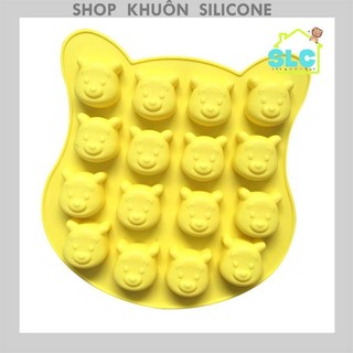 Khuôn silicone hoạt hình mặt gấu pooh