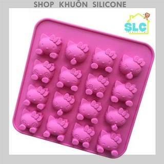 Khuôn silicon hình mặt mèo hello kitty làm thạch rau câu