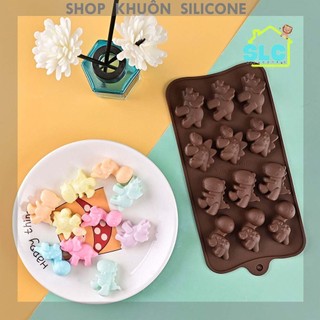 Khuôn silicon 12 ô hình khủng long làm thạch rau câu trà sữa