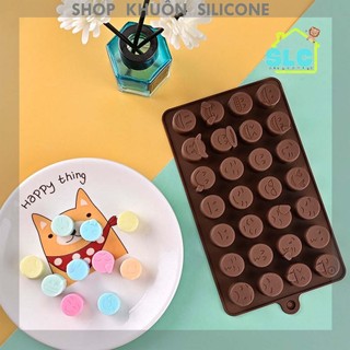 Khuôn silicon hình mặt cười cảm xúc icon đổ socola