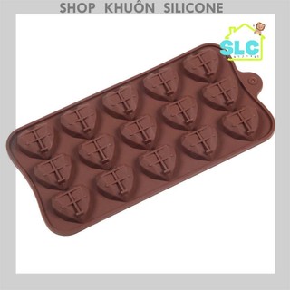 Khuôn silicon 15 hình tim làm socola valentine
