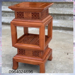 Đôn đèn 2 tầng mặt 30,38 cao 60,70,80cm gỗ hương đá