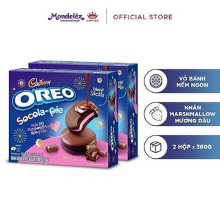 Bánh oreo pie vị dâu, combo 2 hộp x 360g