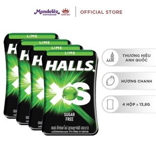 [Mua 4 Tặng 1] Combo 4 Hộp Kẹo Ngậm Không Đường Halls Vị Chanh 4x13.8g