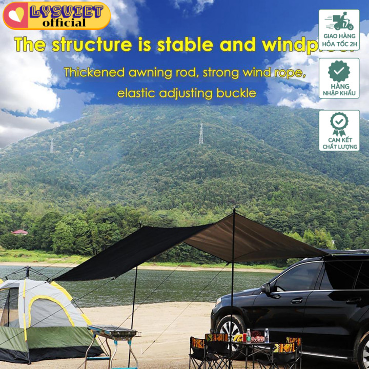 ✨[LysVN] Mái hiên cắm trại ô tô, mái che chống nắng Car Camping Awnings 300 x 200cmR.