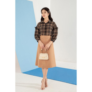 Chân váy dáng a, trần chỉ, đính cúc bọc mmoutfit m-ju071221137